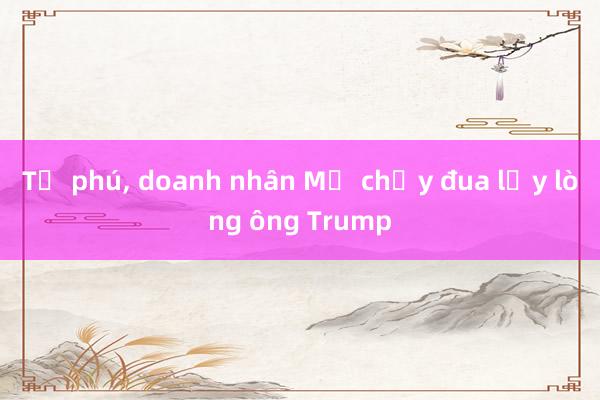 Tỷ phú， doanh nhân Mỹ chạy đua lấy lòng ông Trump