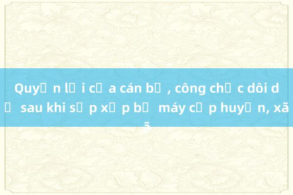 Quyền lợi của cán bộ， công chức dôi dư sau khi sắp xếp bộ máy cấp huyện， xã