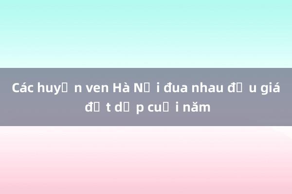 Các huyện ven Hà Nội đua nhau đấu giá đất dịp cuối năm