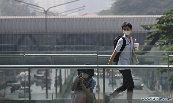 Học sinh đeo khẩu trang ở Bangkok， Thái Lan hôm 24/1. Ảnh: AFP